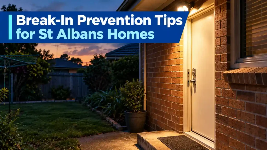 Break-in prevention tips for a St Albans home with a secured back door and outdoor lighting